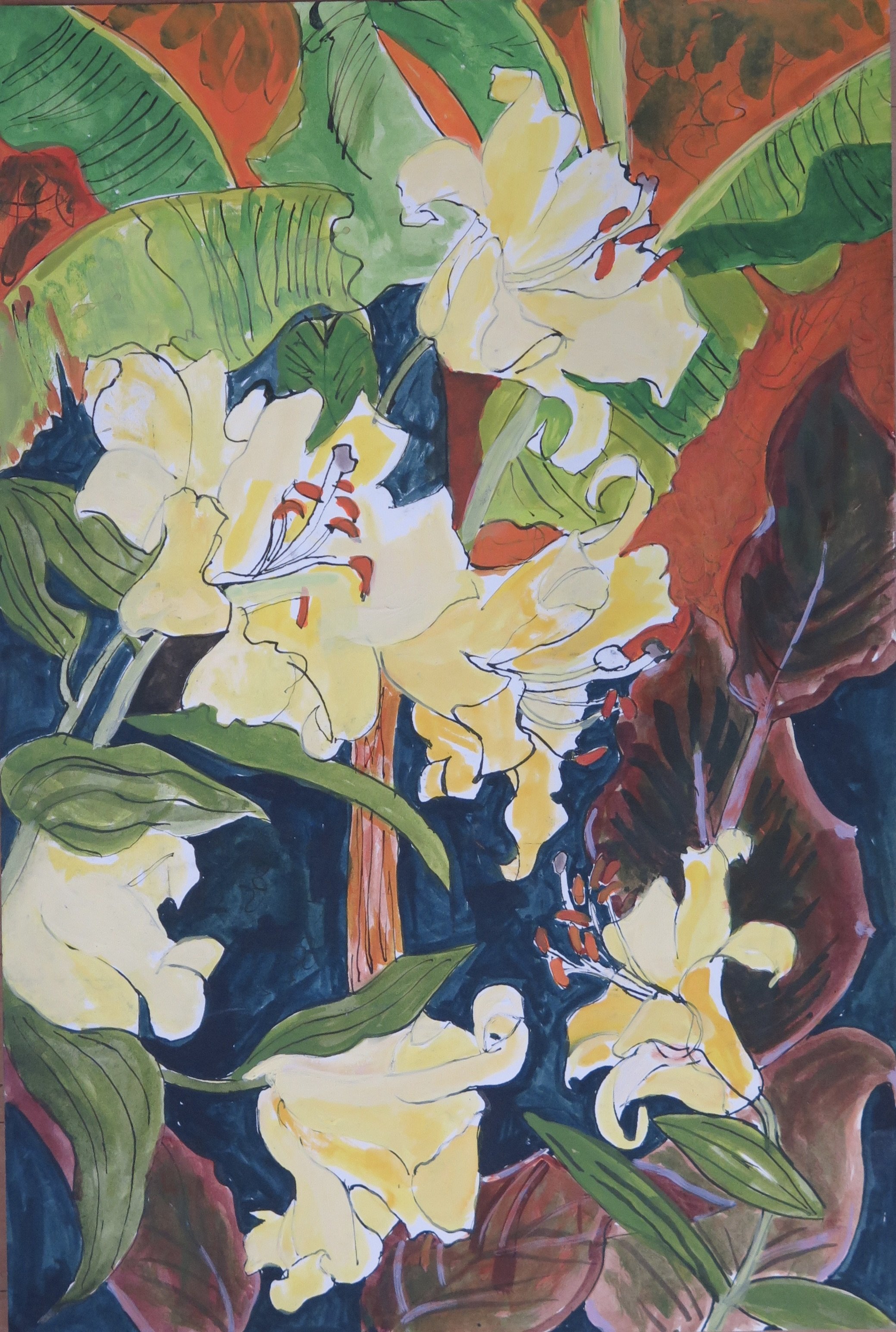 Lemon Lilies and Banana Leaves
