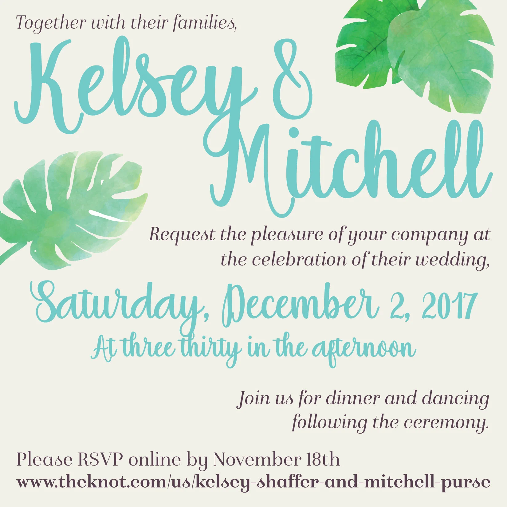 Front of the invitation