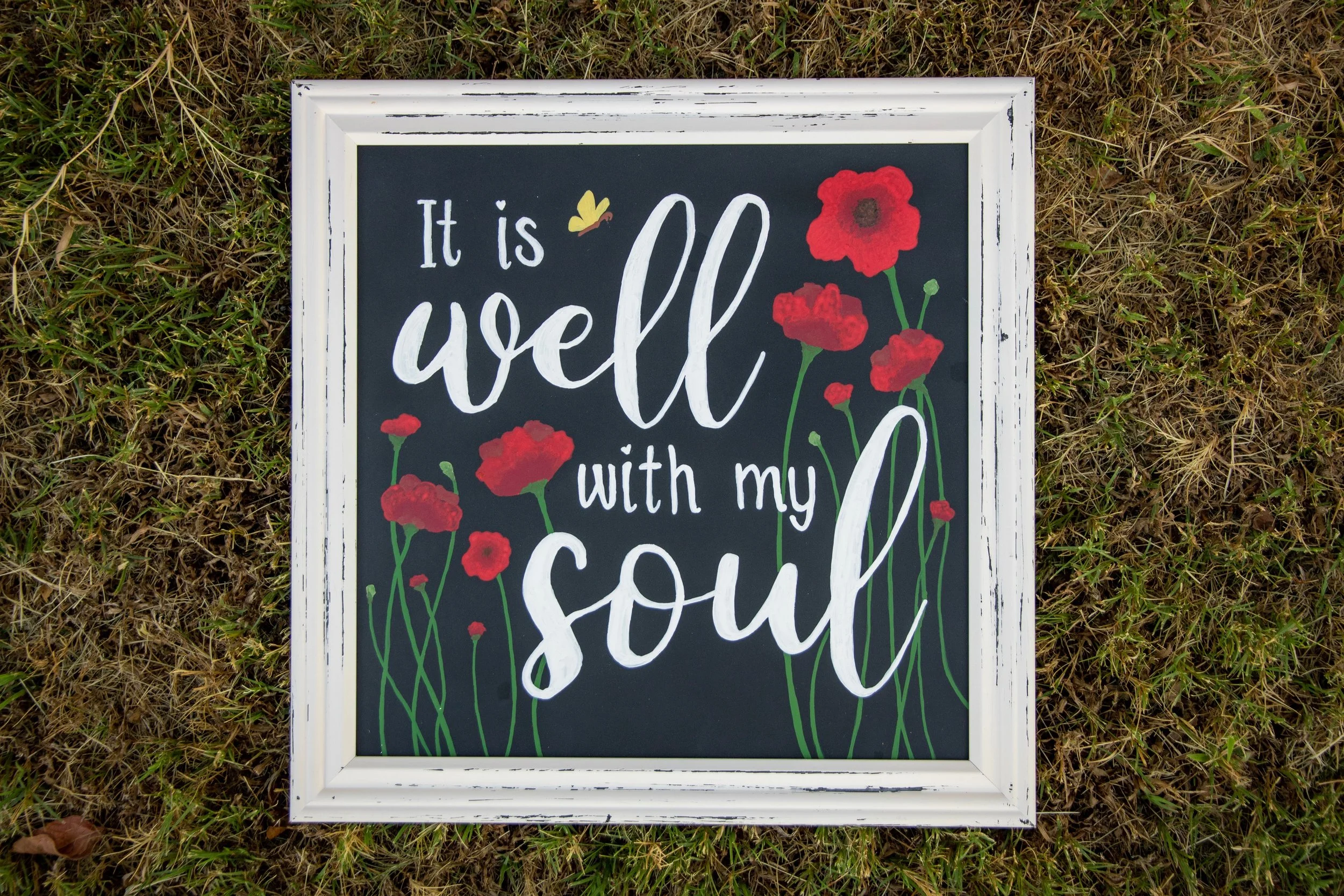 Custom Hand Lettered Chalkboard