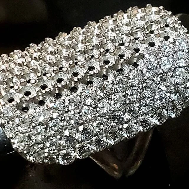 VVS Diamonds pave set in platinum. 
Call or text (352)353-6968 for your own custom piece. 
#CustomJeweler #BestJewelryDesigner #MadeinAmerica #gainesvillecustomjeweler #KirsikkaJewelry #bling #vvsdiamonds #gainesvillepave
