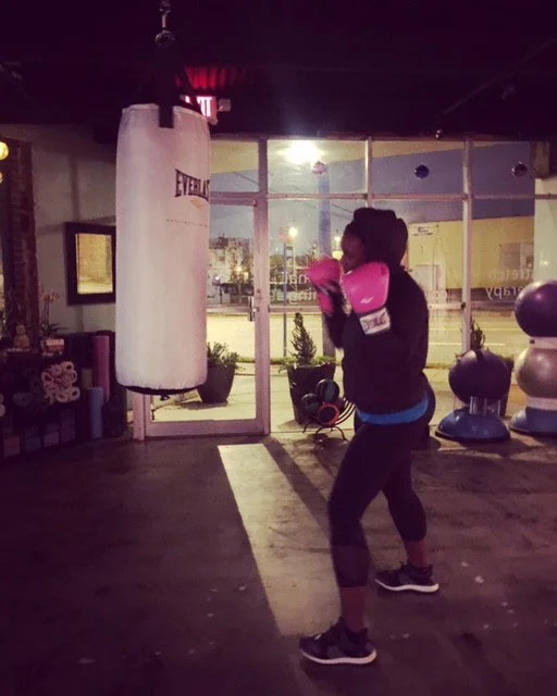Ashleigh Wilson of Bowman & Brooke, LLP Early morning stress relief at Fit Columbia in Five Points.