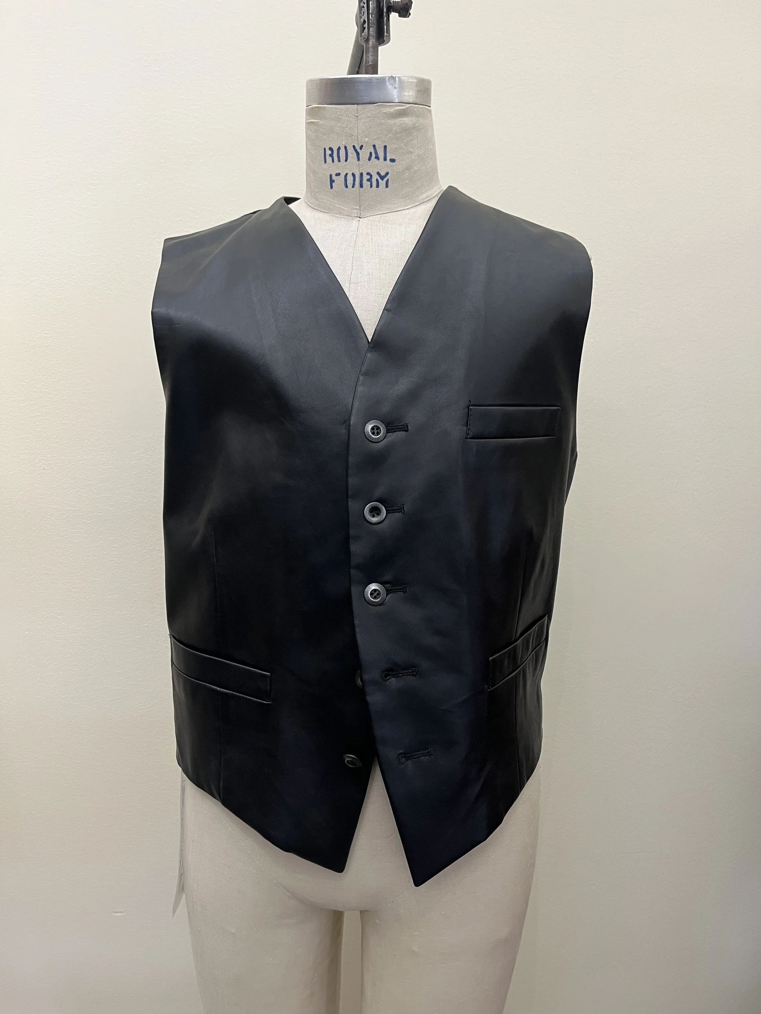 Black Leather Waistcoat     Sizes: 42, 44