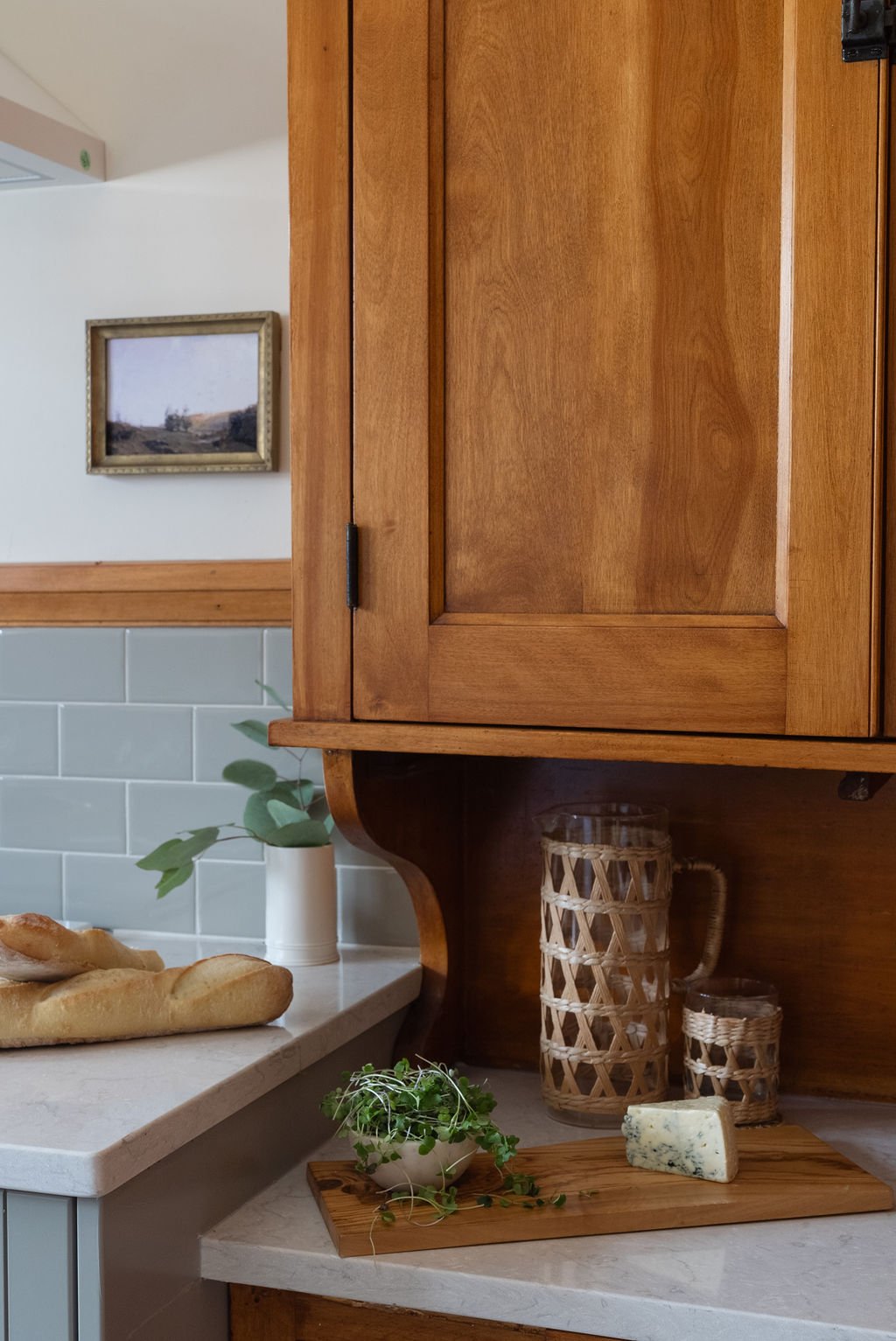 Craftsman kitchen remodel with original wood cabinetry