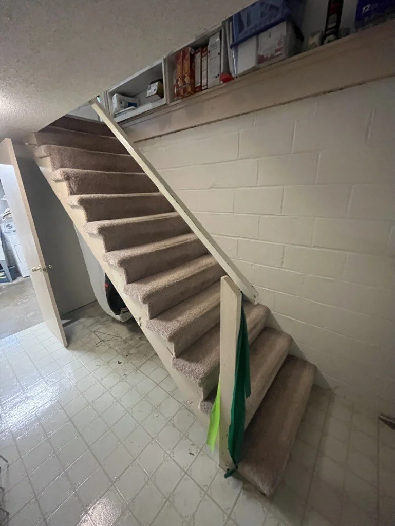 Before: unfinished basement