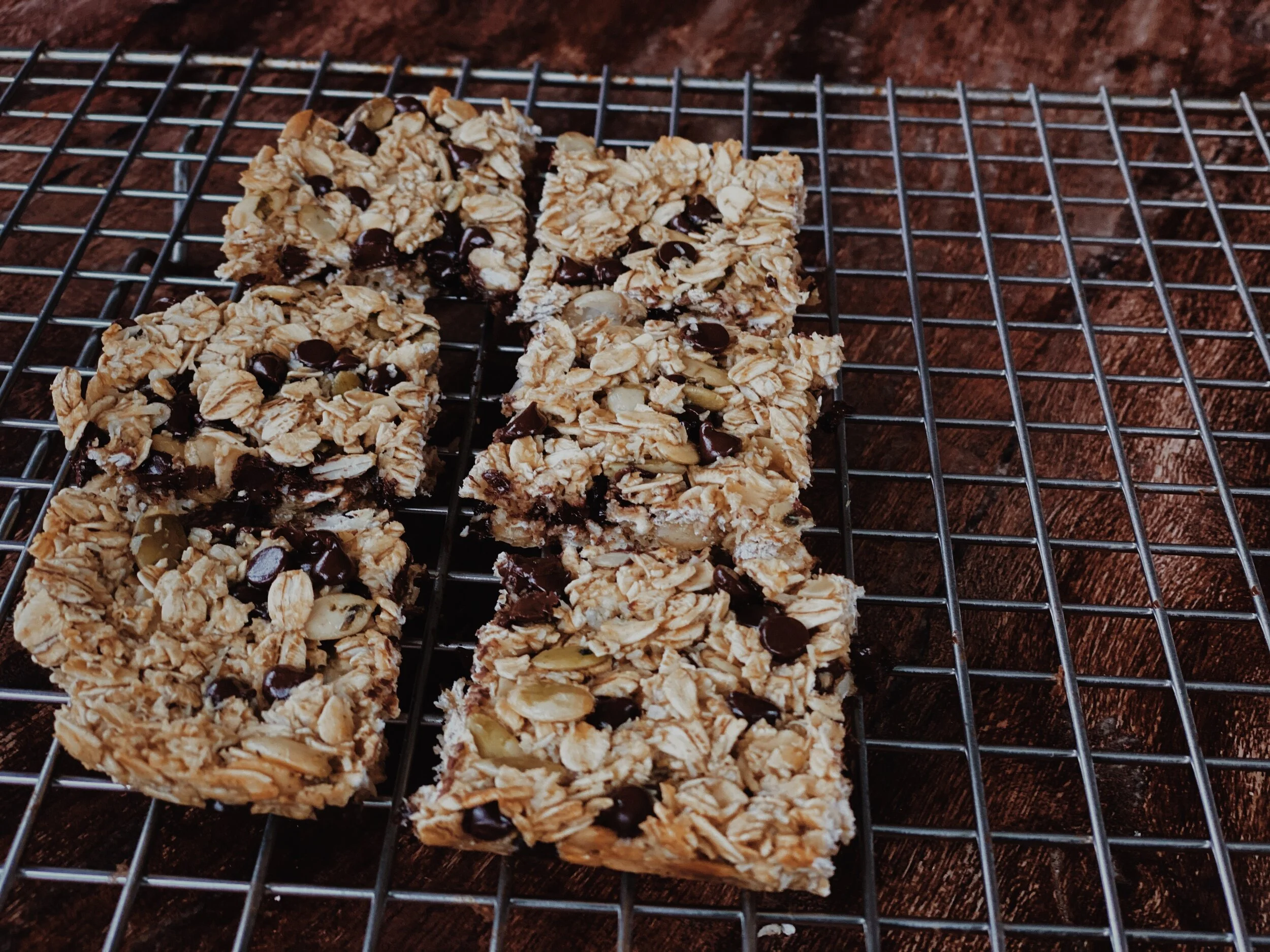 sweet and chewy sprouted honey granola bars
