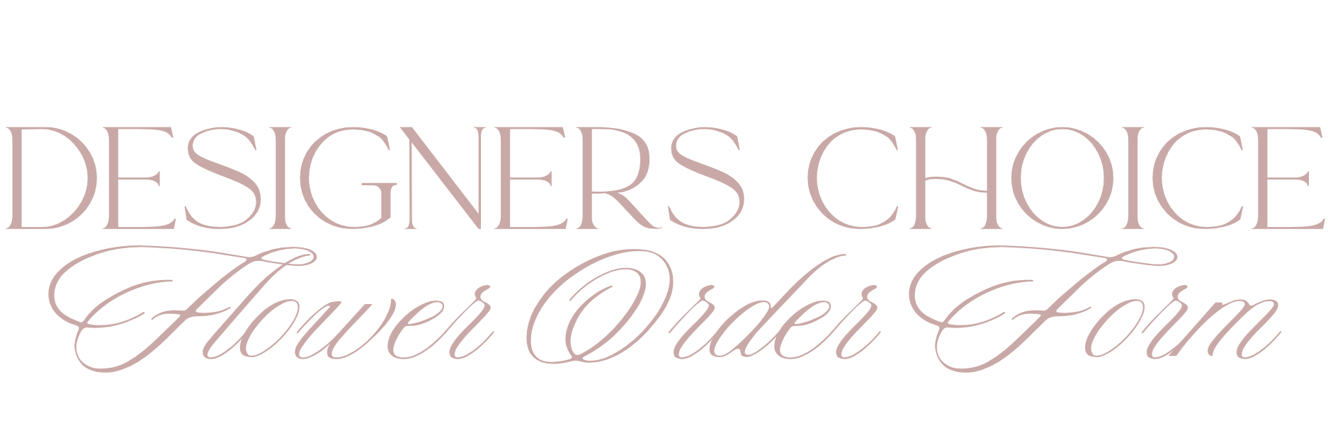 Logo for Designers Choice Flower Under Farm with elegant serif and cursive fonts in pastel purple shades.