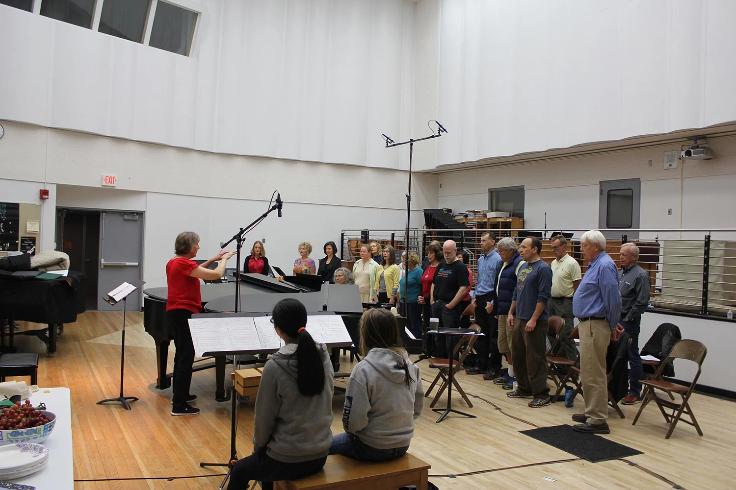 At the recording session of "Laying Rails."