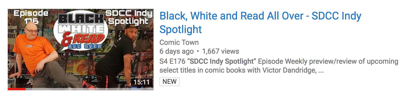 RAE Comics SDCC 2017 Review by Black, White and Read All Over