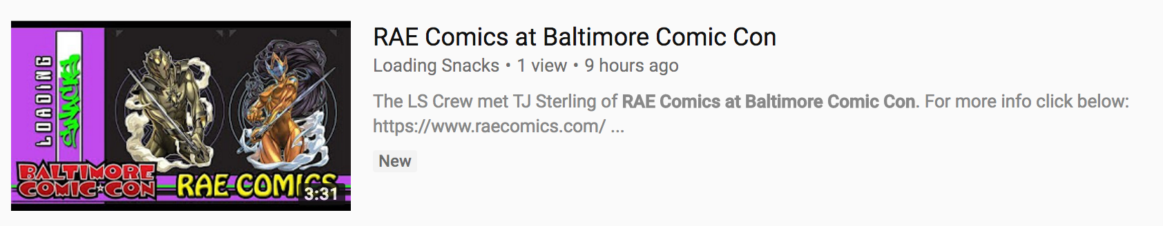 RAE Comics at Baltimore Comic Con 2017