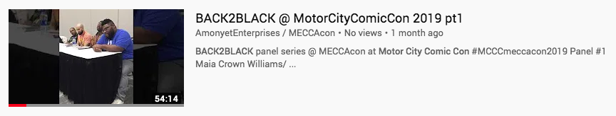 BACK2BLACK @ MotorCityComicCon 2019 pt1
