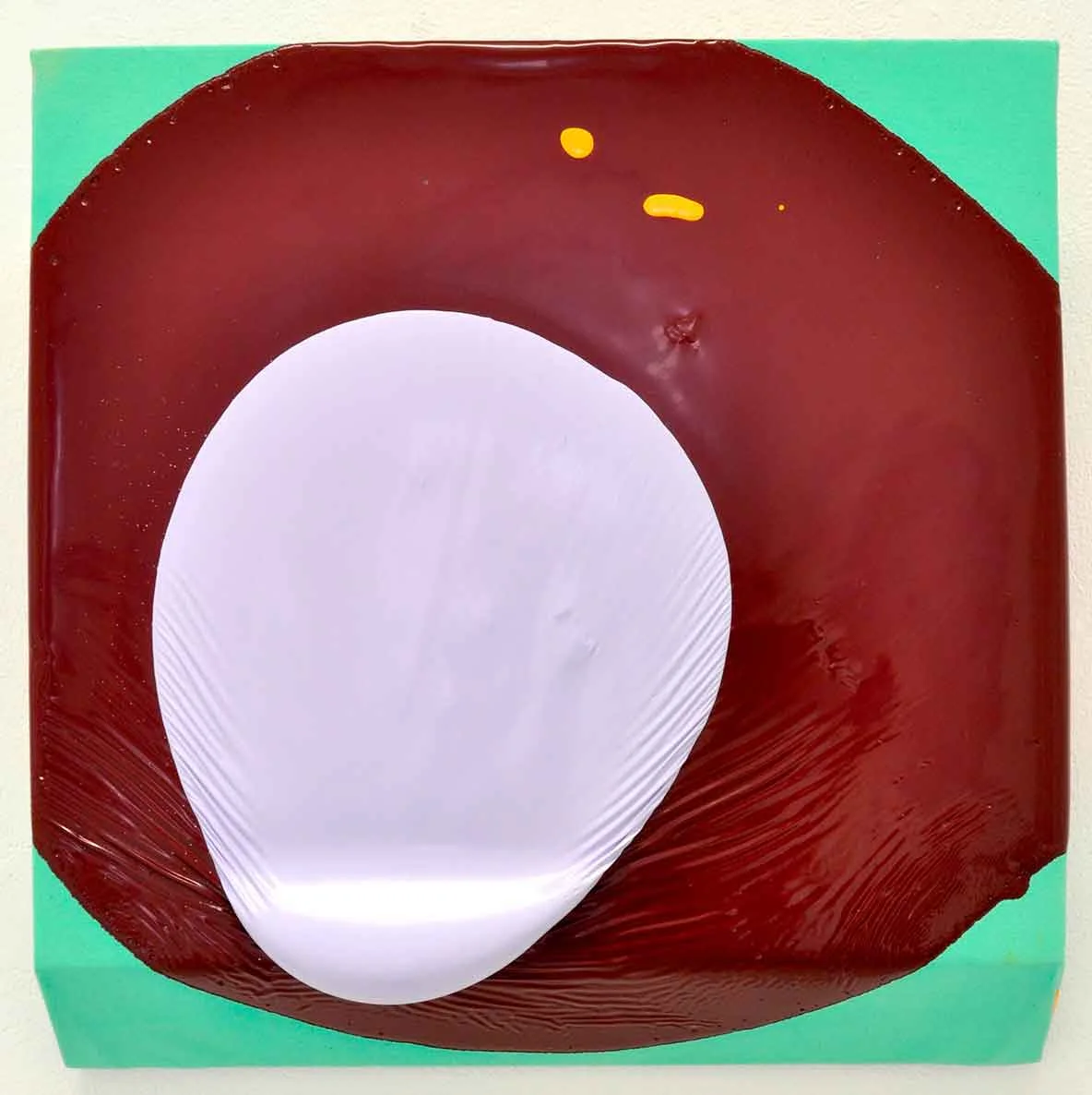BULGE, 2016 Household paint on angled canvas 45cm x 45cm x 4cm