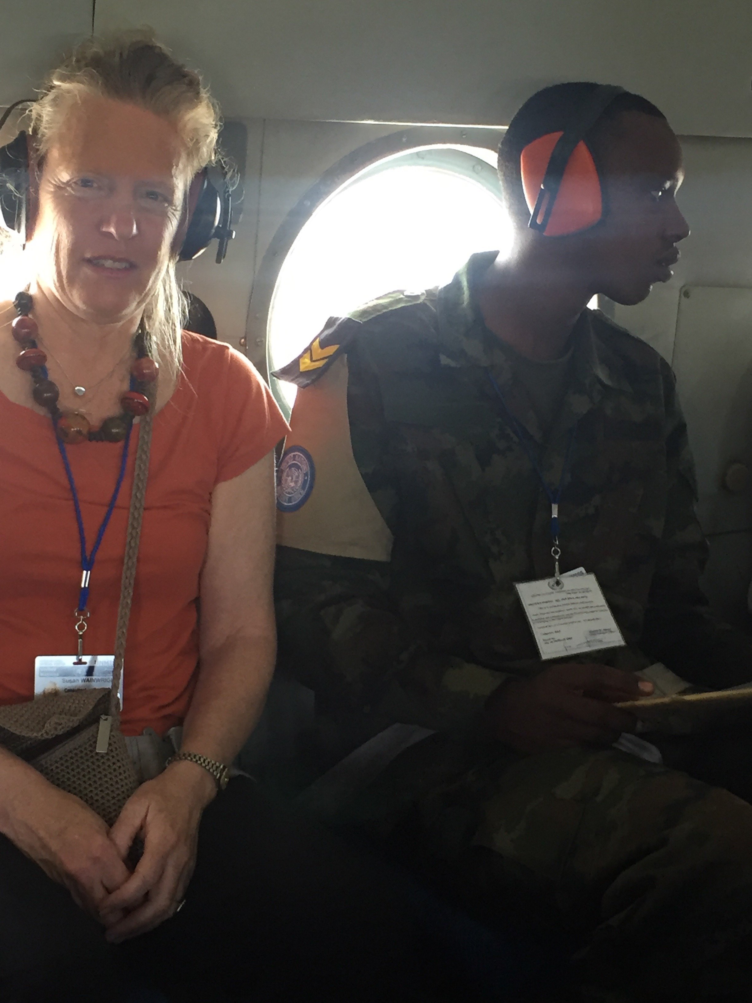 On a Russian army helicoptor in South Sudan. . .