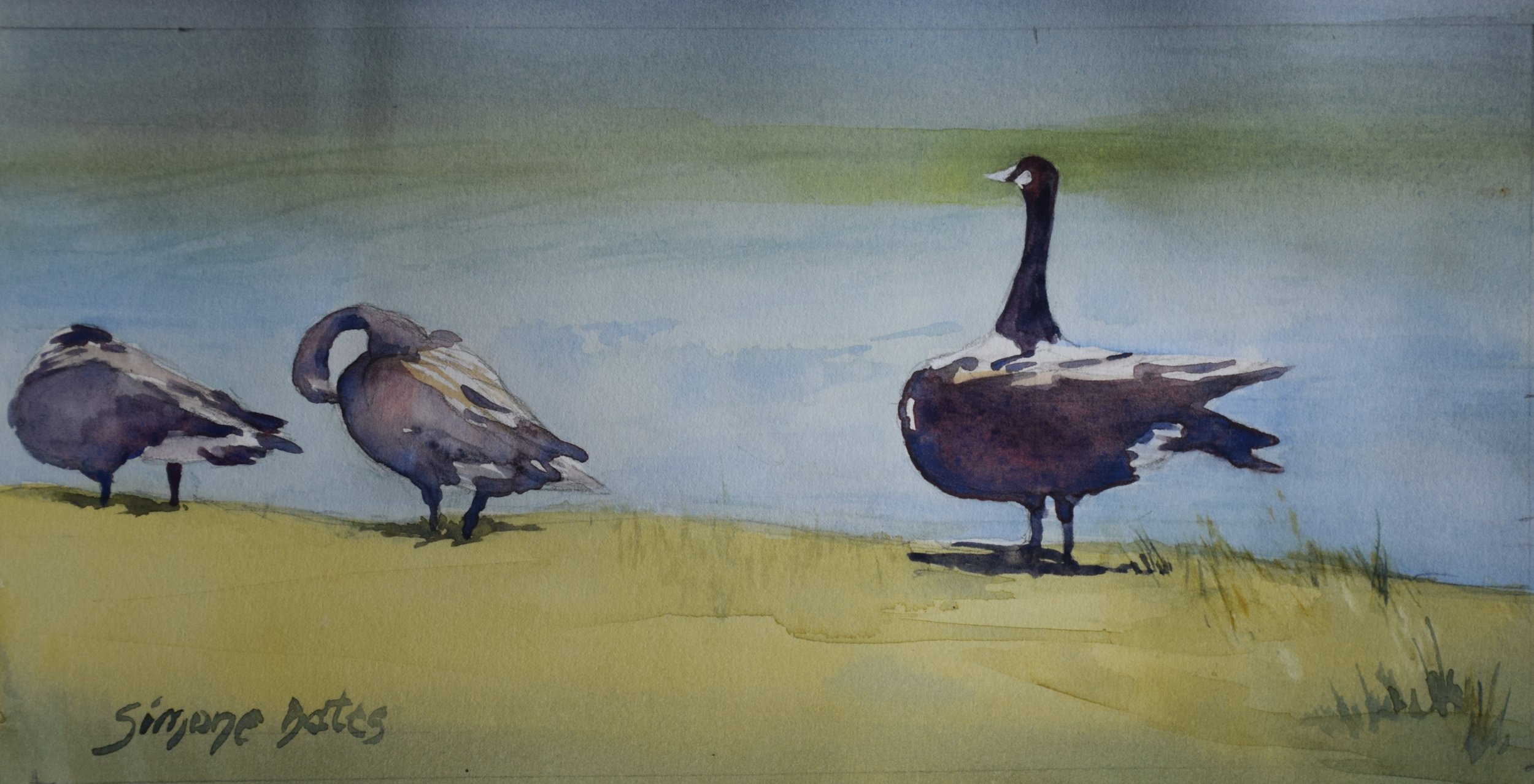 Three geese in a row (sold)