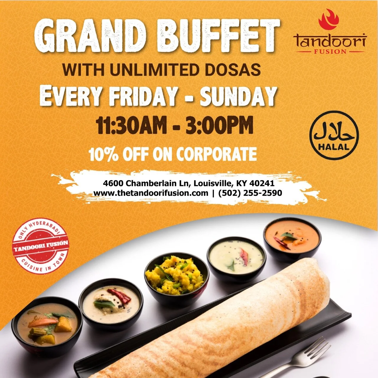 Unlimited Weekend! Enjoy the Grand Buffet with Unlimited Dosas!