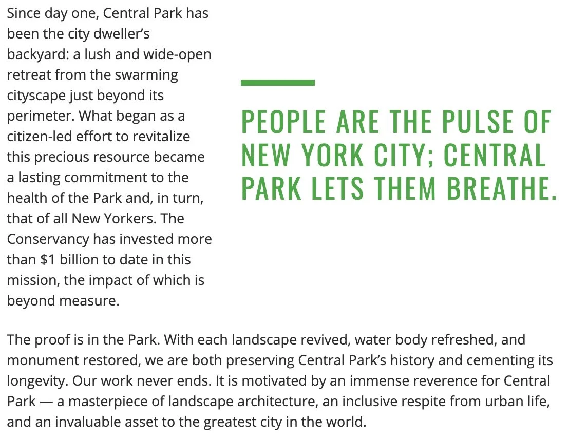 Central Park Conservancy Website