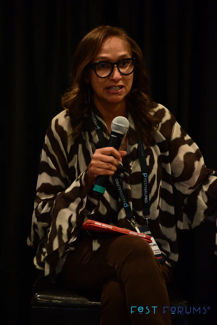 EJ Encalarde speaking at FestForums leadership panel