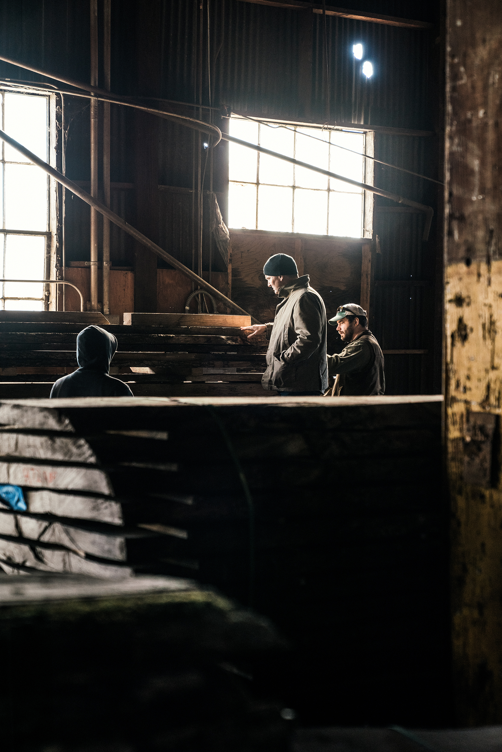  Cliff Spencer in the wood storage barn. 