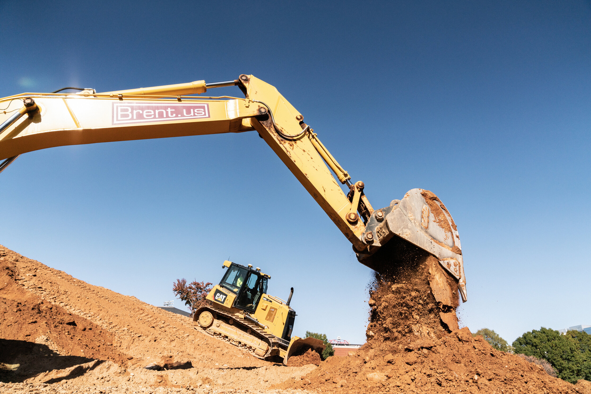 Excavator on a construction site.