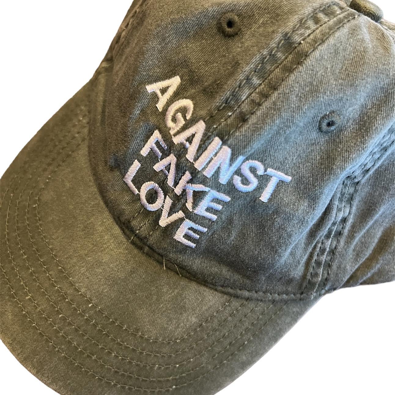 AgainstFakeLove Olive Green Dad Hat
