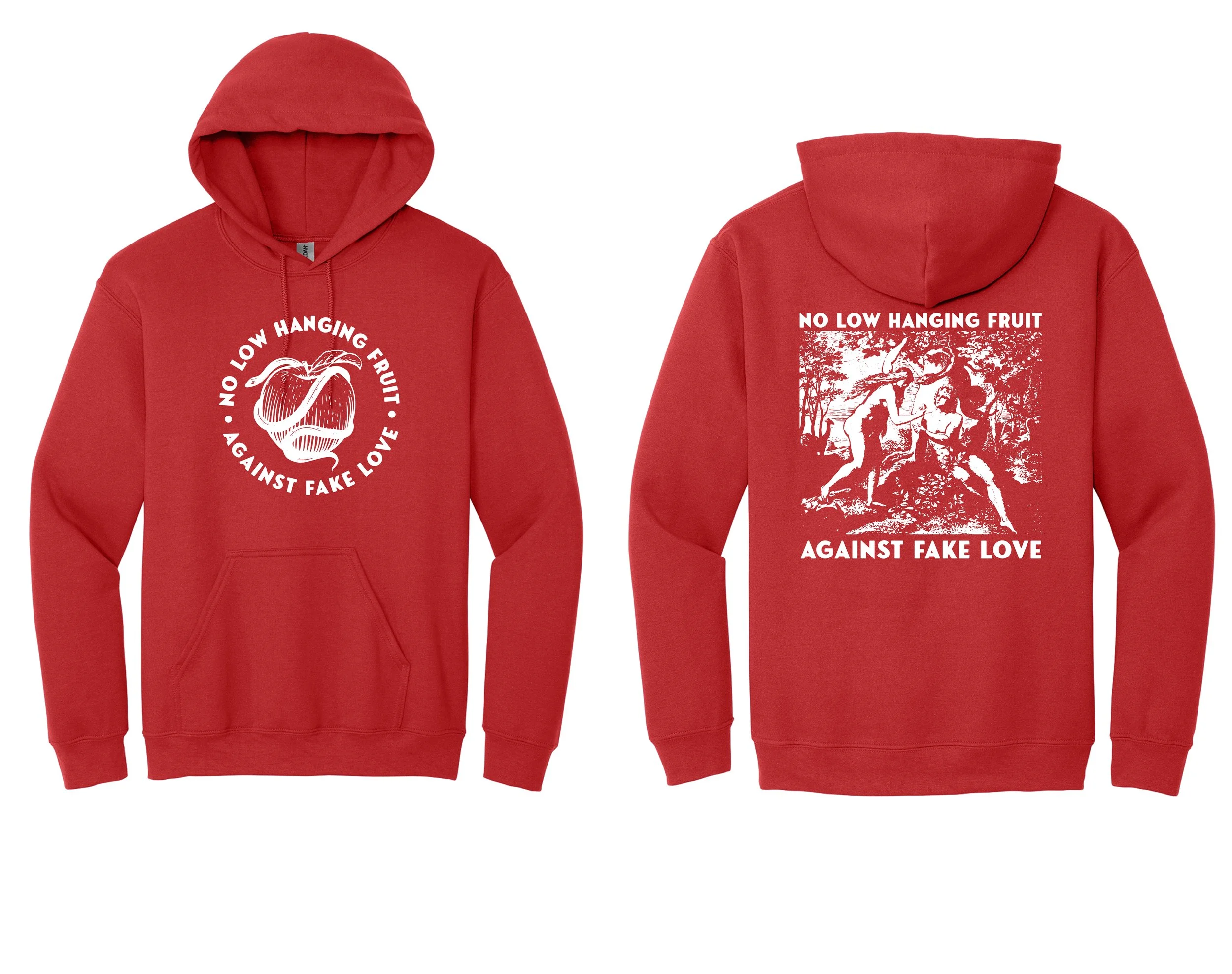 Red No Low Hanging Fruit Hoodie