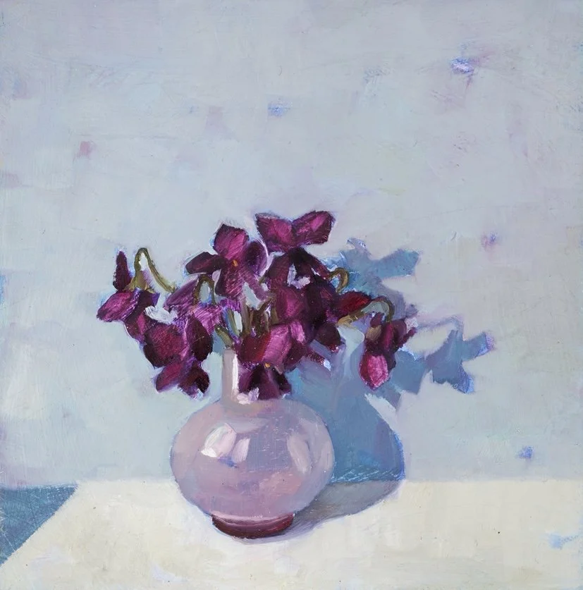 Violets in a Pink Vase (TG)