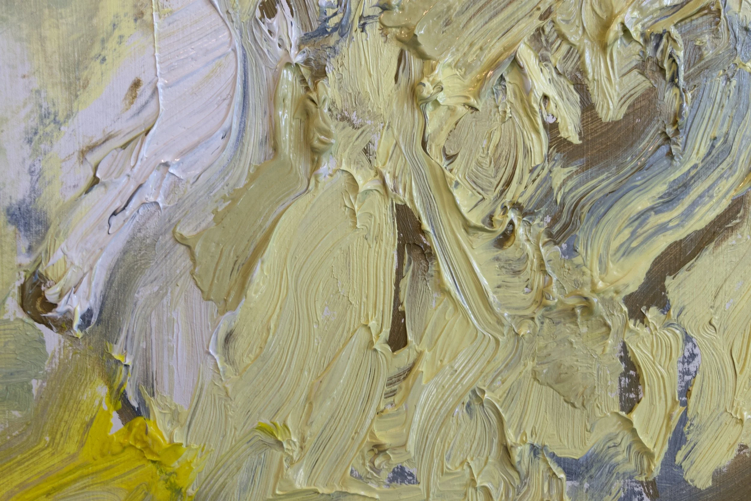 Ane Cecilie Valasjø (BA): Will We Be Stars? Dripping Sunlight Whilst Taking Every Wave (2019). Oil on paper. Photo: Hilde Sørstrøm