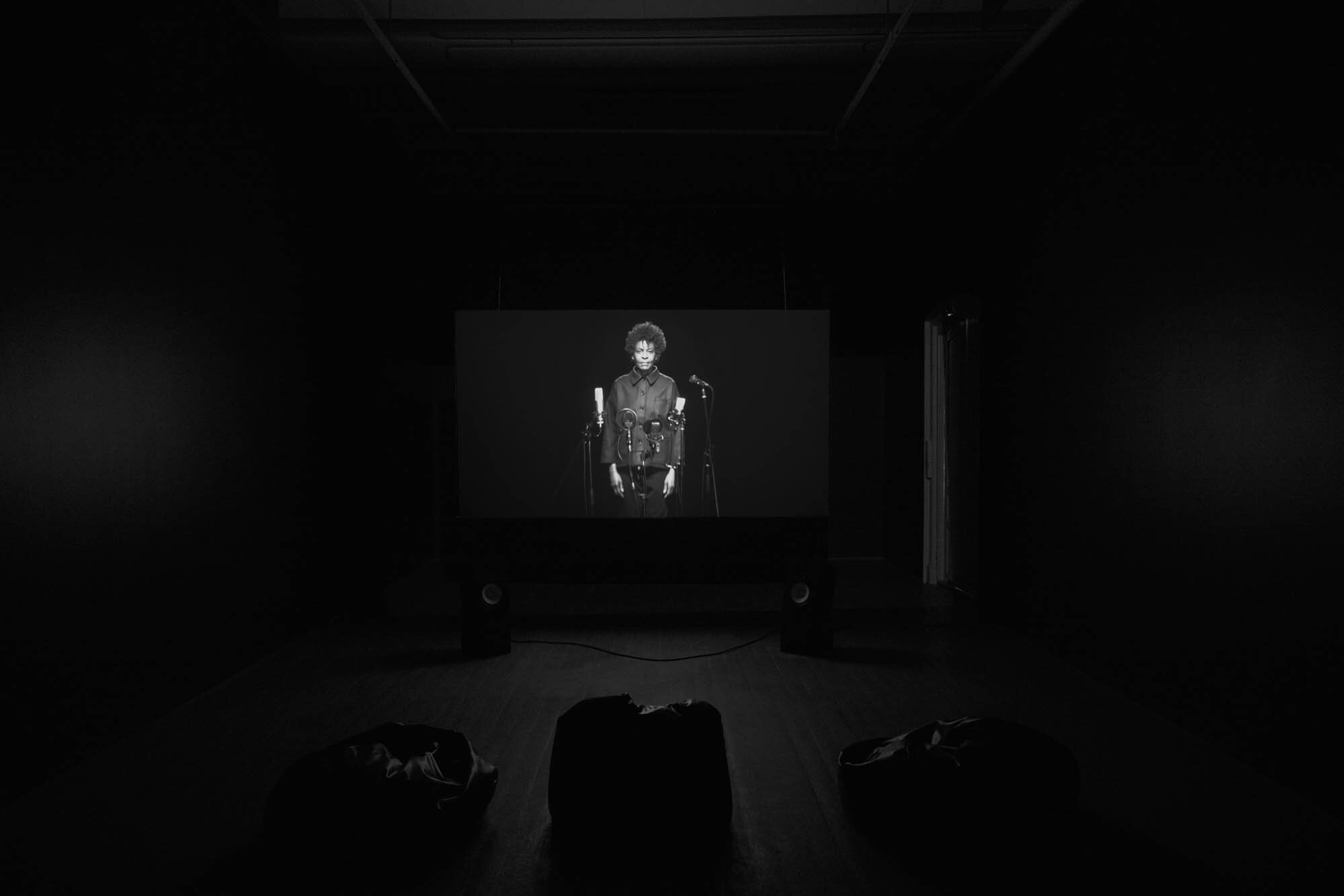  Anouk De Clercq,  ONE  (2020) 4K transcoded video to HD, b/w, 16:9, stereo, English, 6 min. Image courtesy of the artists and Tromsø Kunstforening. Photo: Vsevolod Kovalevskij. 