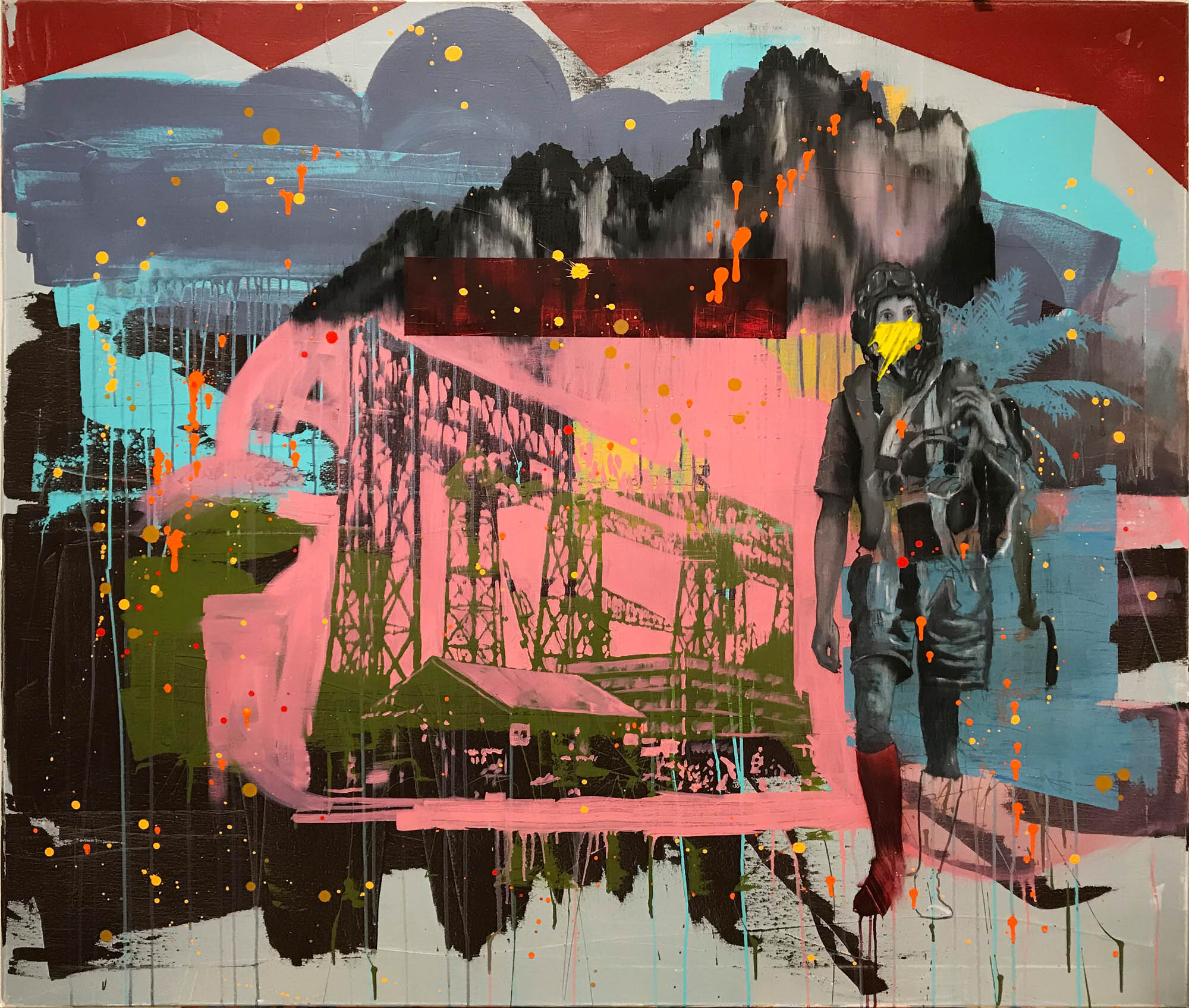   Composition One- Enola  (2020). 125 x 145 cm, olje og akryl på lerret. Foto: Jet Pascua 