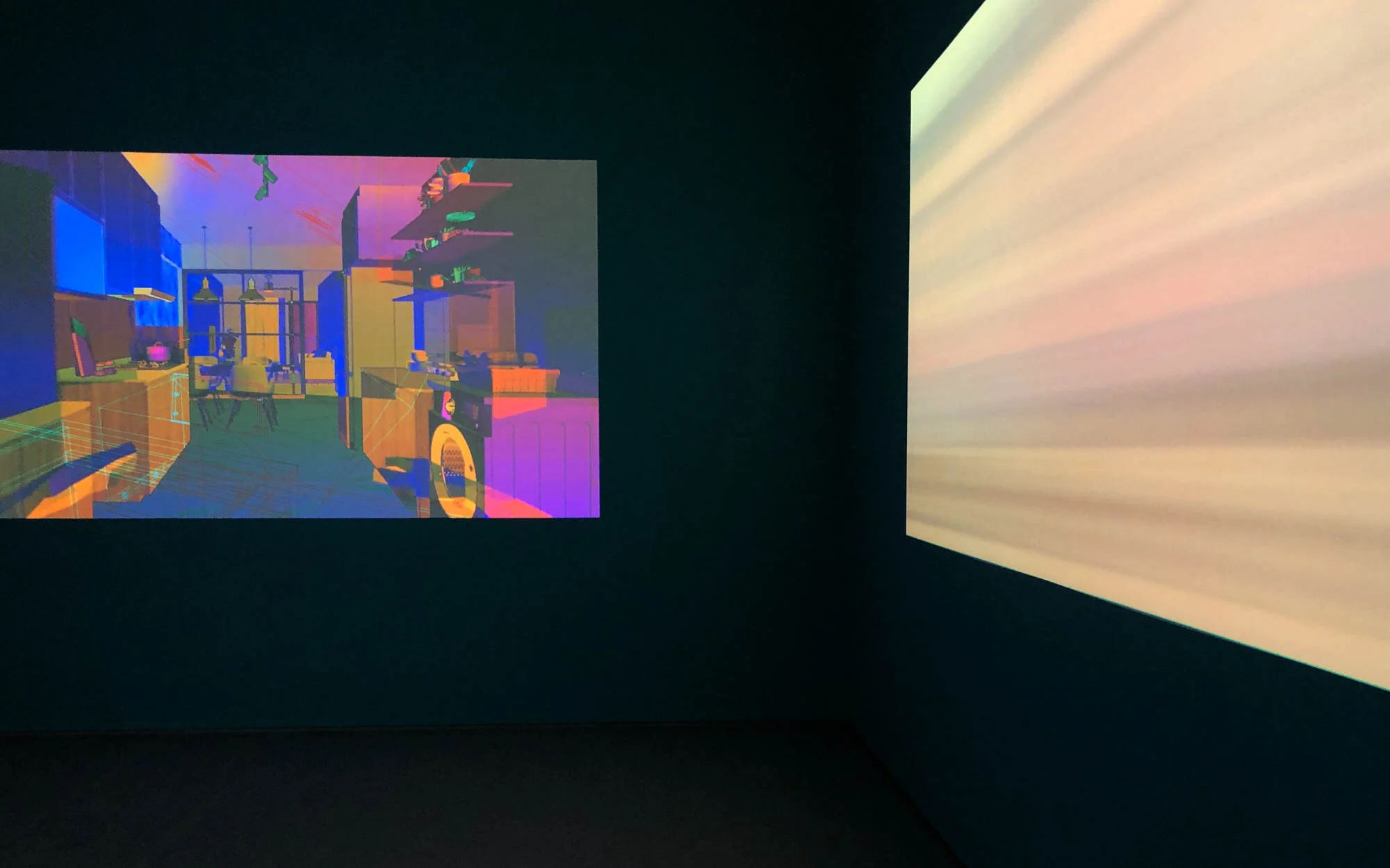  Part of the video installation  "The Sink is Leaving" (2021). Photo: Hilde Sørstrøm 