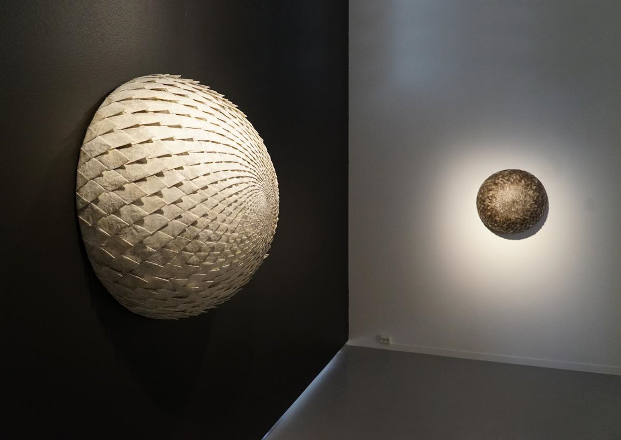   Hemisfeara I (Hemisfære I)  (2012) and  Hemisfeara II (Hemisfære II)  (2015) by Solveig Ovanger. Photo: Nordnorsk Kunstmuseum 