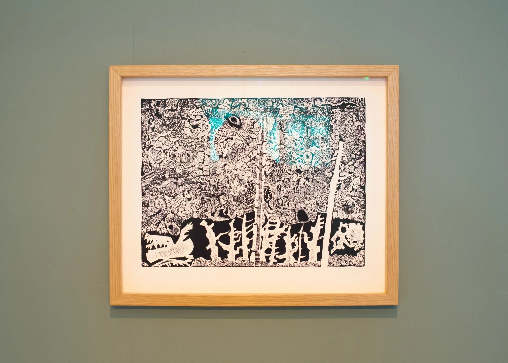   Soo (myr)  (1966) reproduksjon av original litografi av Concordia Klar. Foto: Mihály Stefanovicz/Tromsø Kunstforening. 