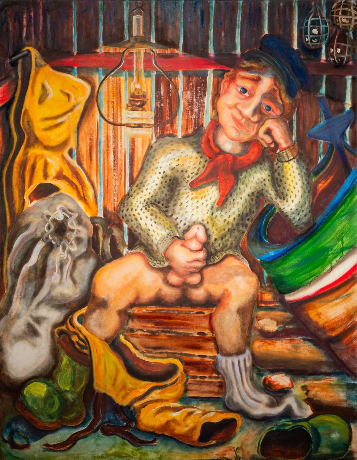  Haill I (2021), maleri Audar Kantun. Foto: Nordnorsk Kunstmuseum 