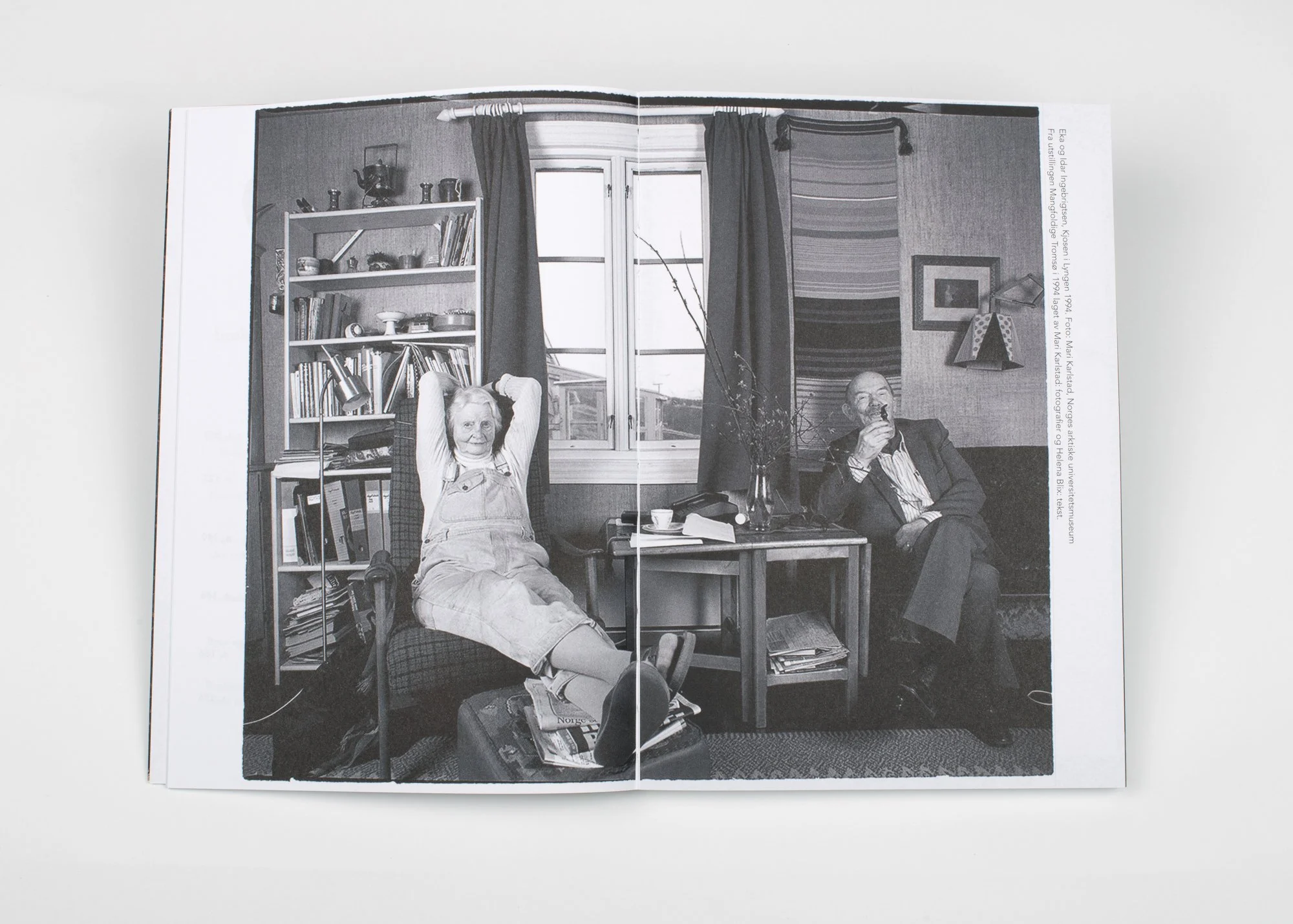  Phootograph of Idar og Eka Ingebrigtsen in Tromsø Kunstforening’s anniversary book  Dovenskap, Fantasi &amp; Felleskap  ( Idleness, Imagination &amp; Community ). Photo: Mihály Stefanovicz / Tromsø Kunstforening  