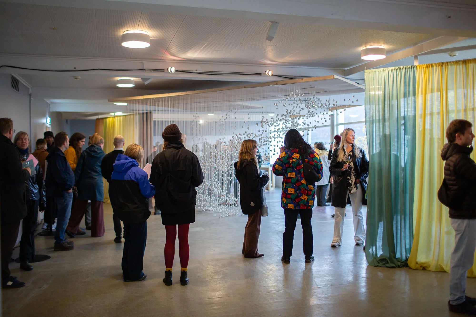  From the opening of the anniversary exhibition  History is the dream of what can be  at Tromsø Kunstforening. Photo: Daniela Toma / Tromsø Kunstforening 