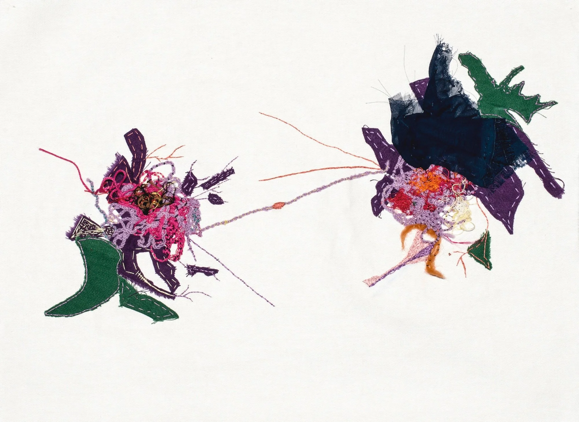  Mutation (2019), handmade embroidery on cotton by Marsil Andjelov Al-Mahamid. Photo: Marsil Andjelov Al-Mahamid. 