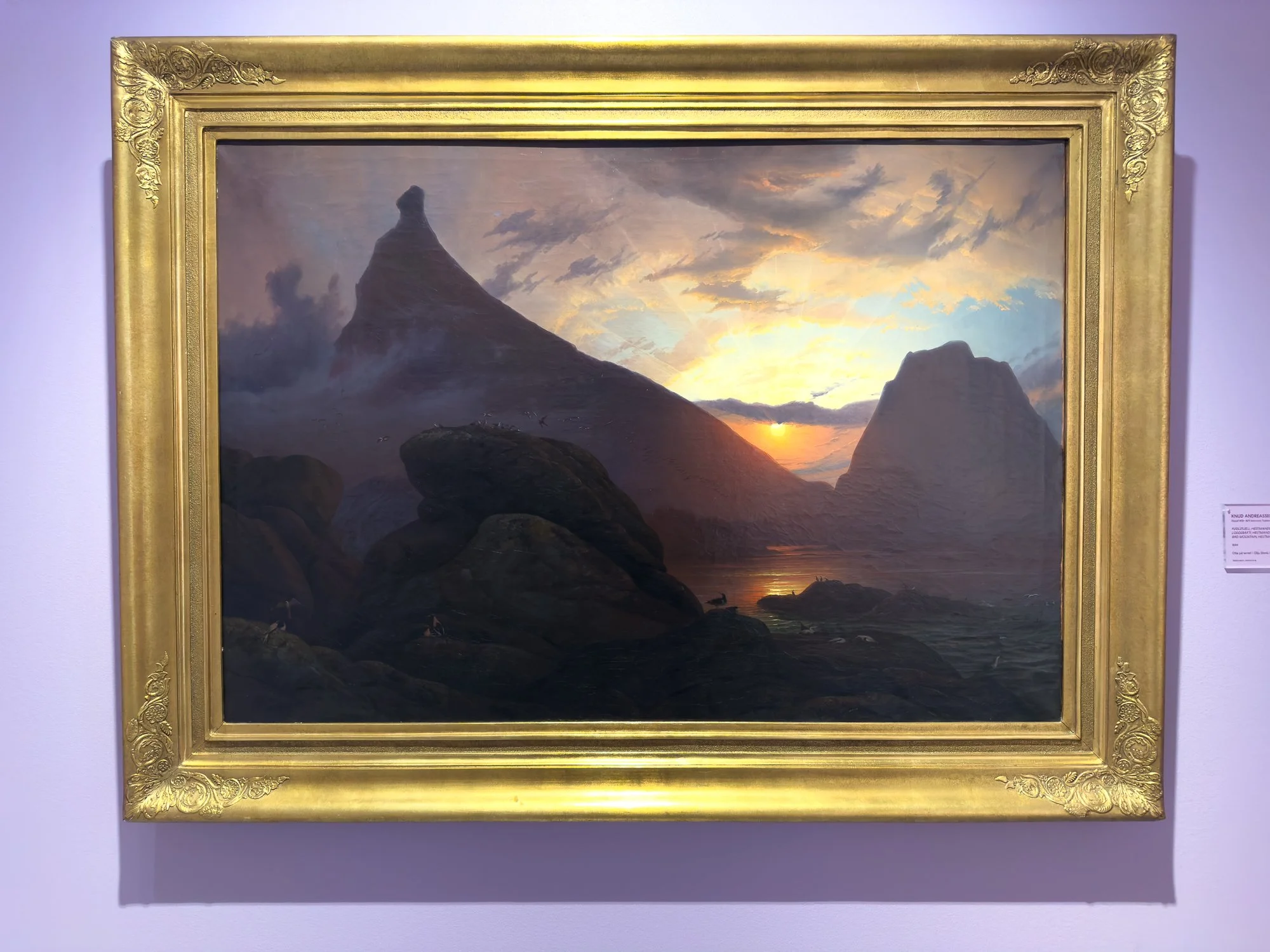   Fuglefjell, Hestmandø  (1844). Olje på lerret, av Knud Adreassen Baade. Foto: Hakapik / Hilde Sørstrøm 