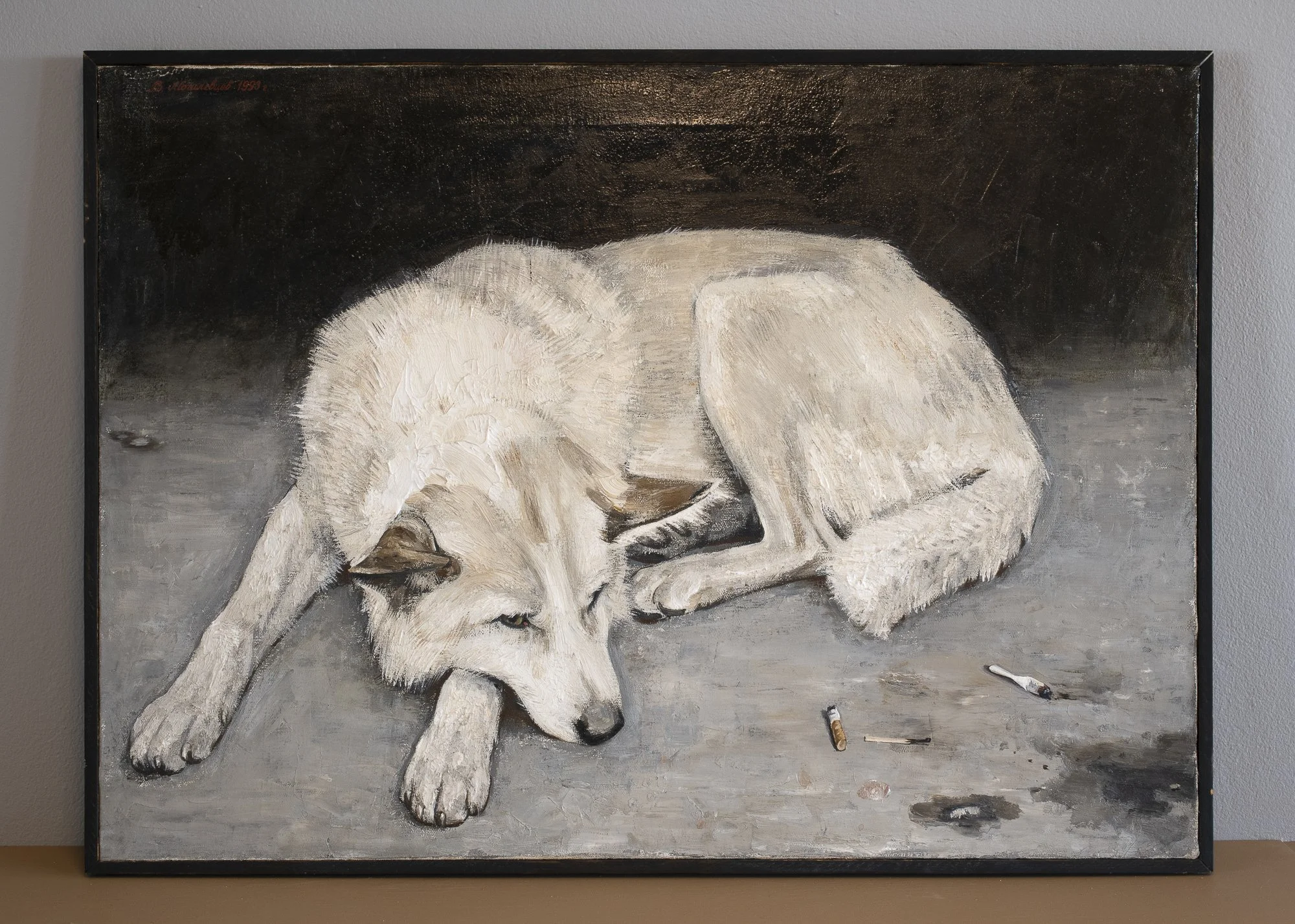   Fredløs hund  (1993), maleri av Vladimir A. Mogilevtsev. Foto: Mihály Stefanovicz/Tromsø Kunstforening 