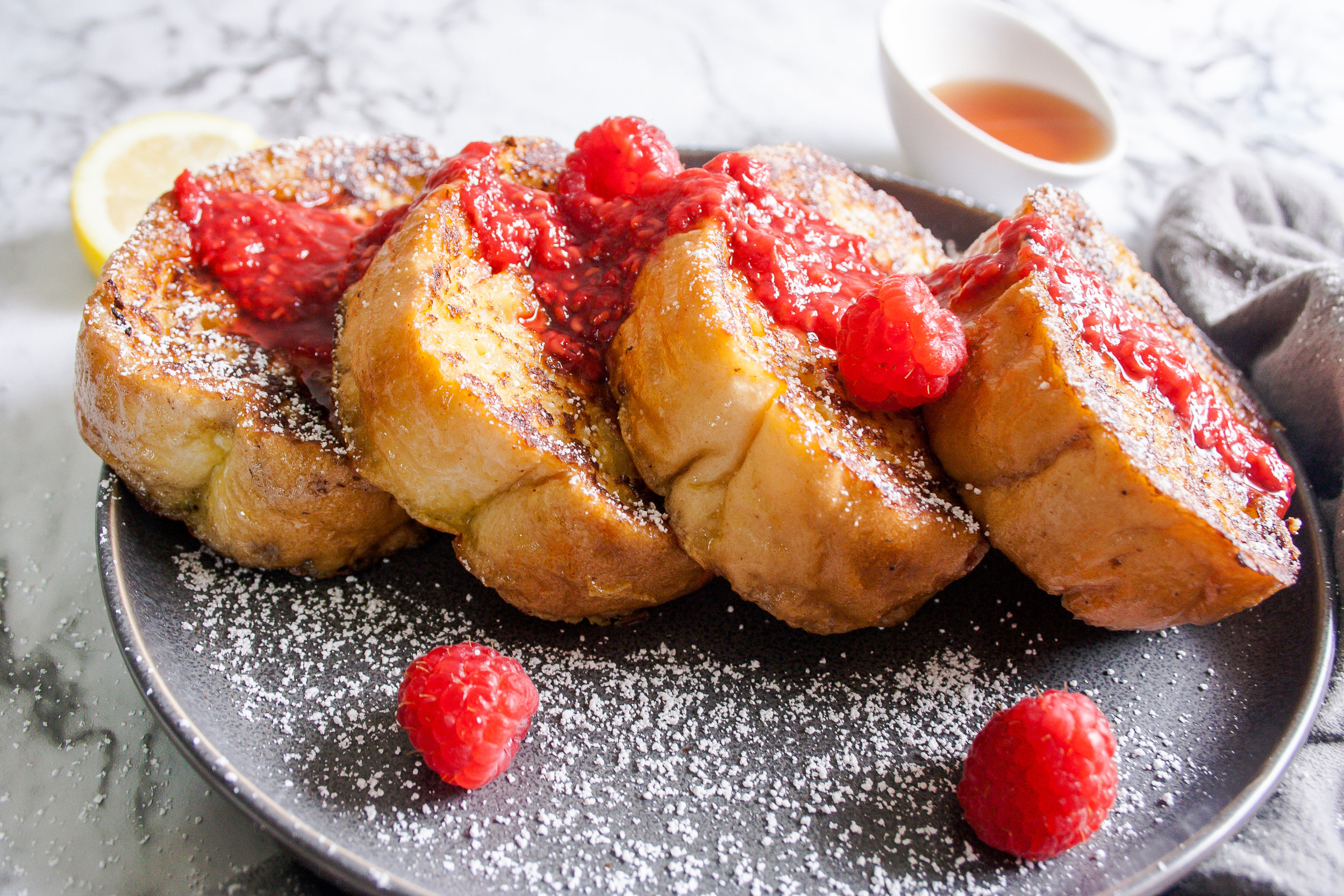 Eggnog French Toast W Bourbon Raspberry Sauce More Than You Can Chew