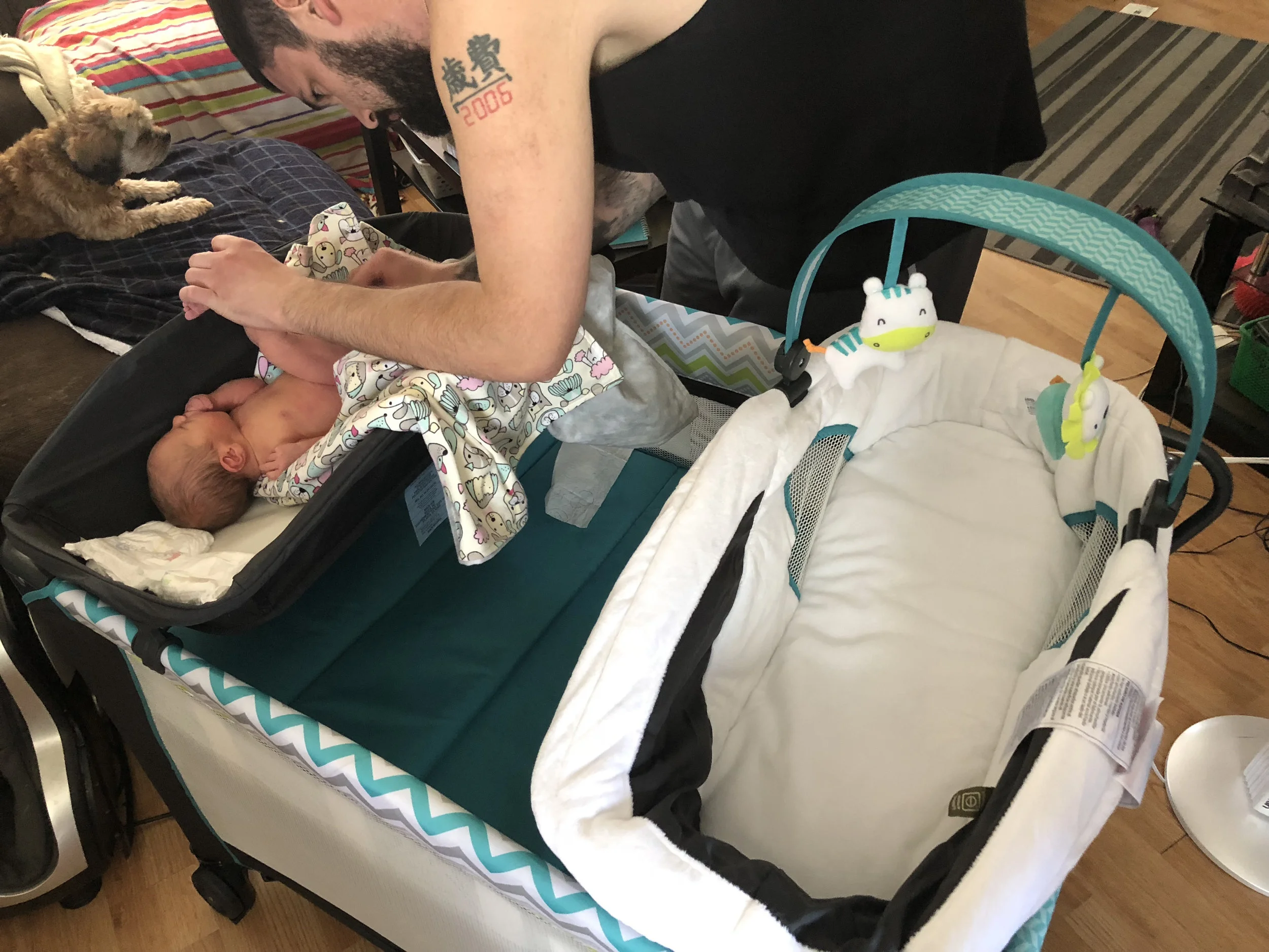 First diaper change at home