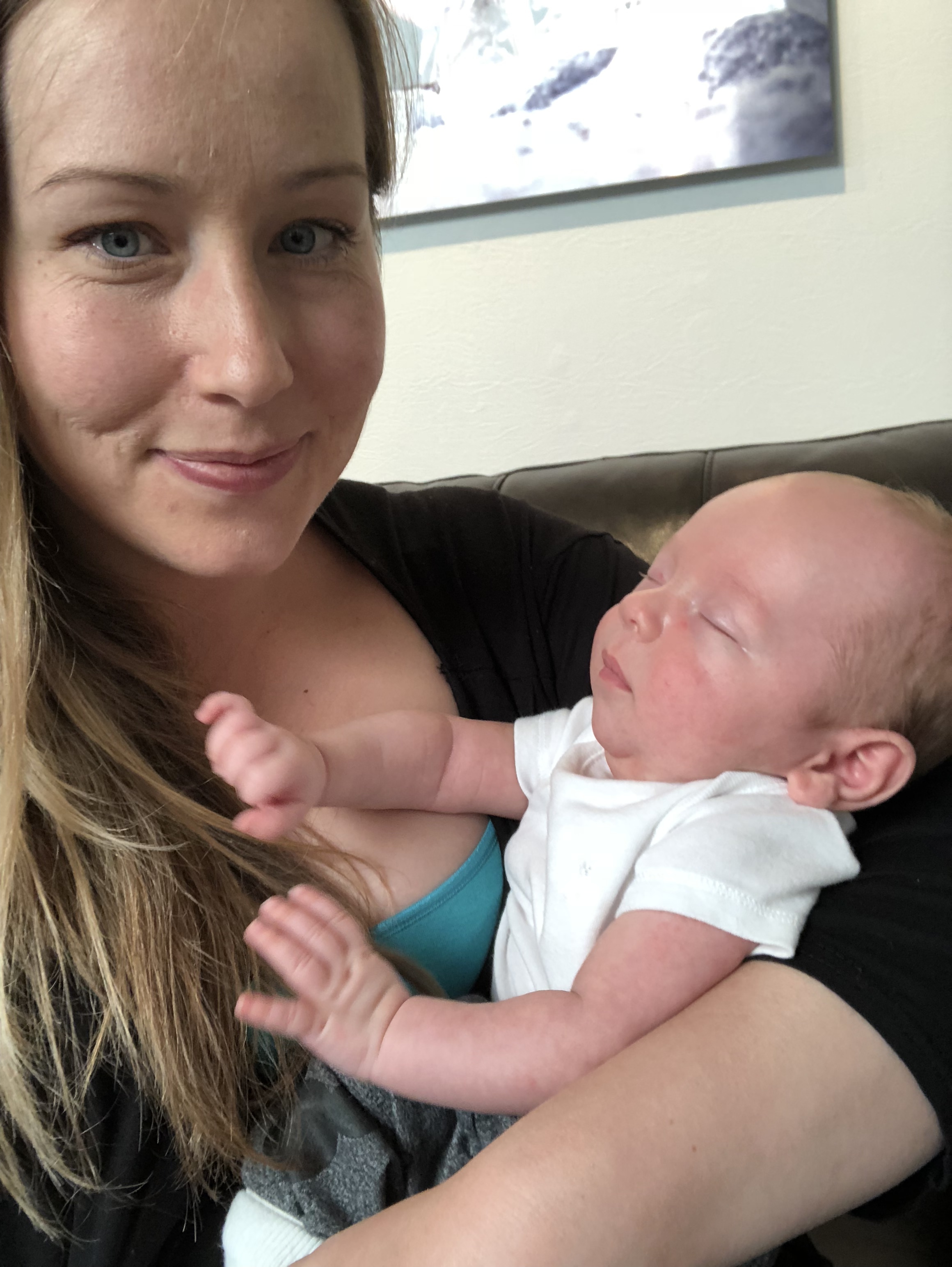 Very last midwife appointment at 6 weeks. Jackson is 55cm long and weighs 9lbs 15oz.
