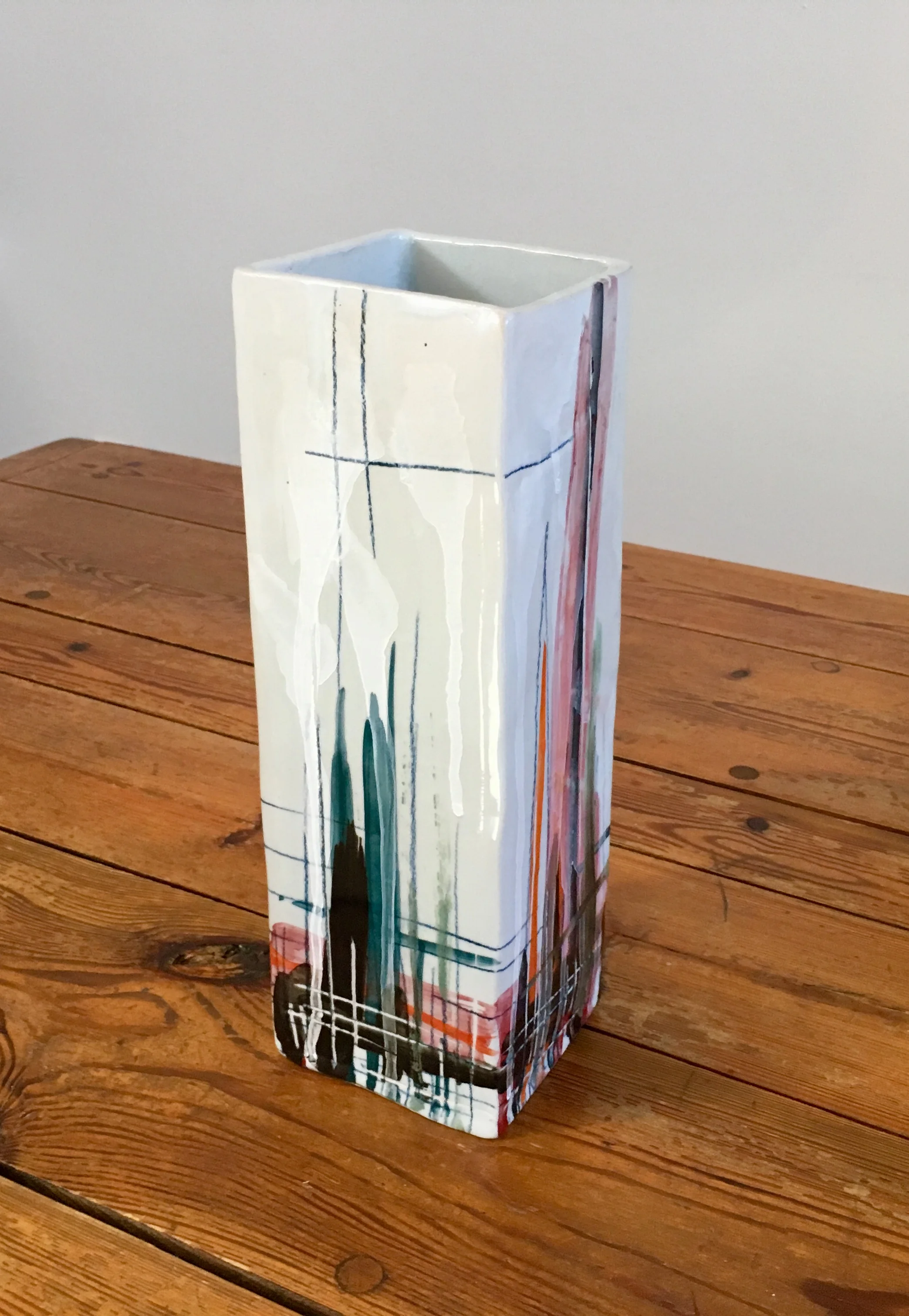 VESSEL - PORCELAIN - 4"WX4"DX12.5"H