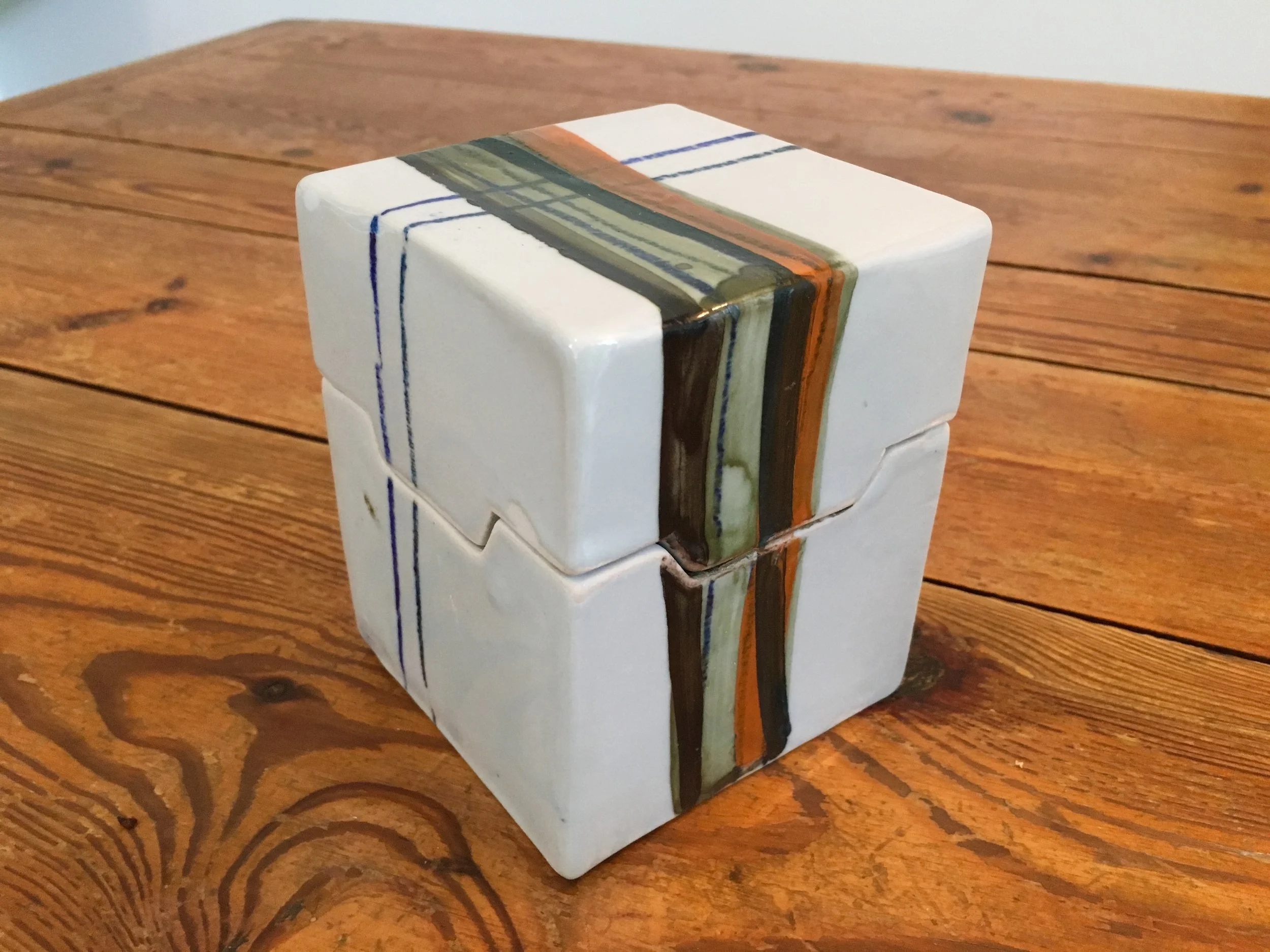 Hand-built porcelain box - 3.5” X 3.5” X 4” - 2018