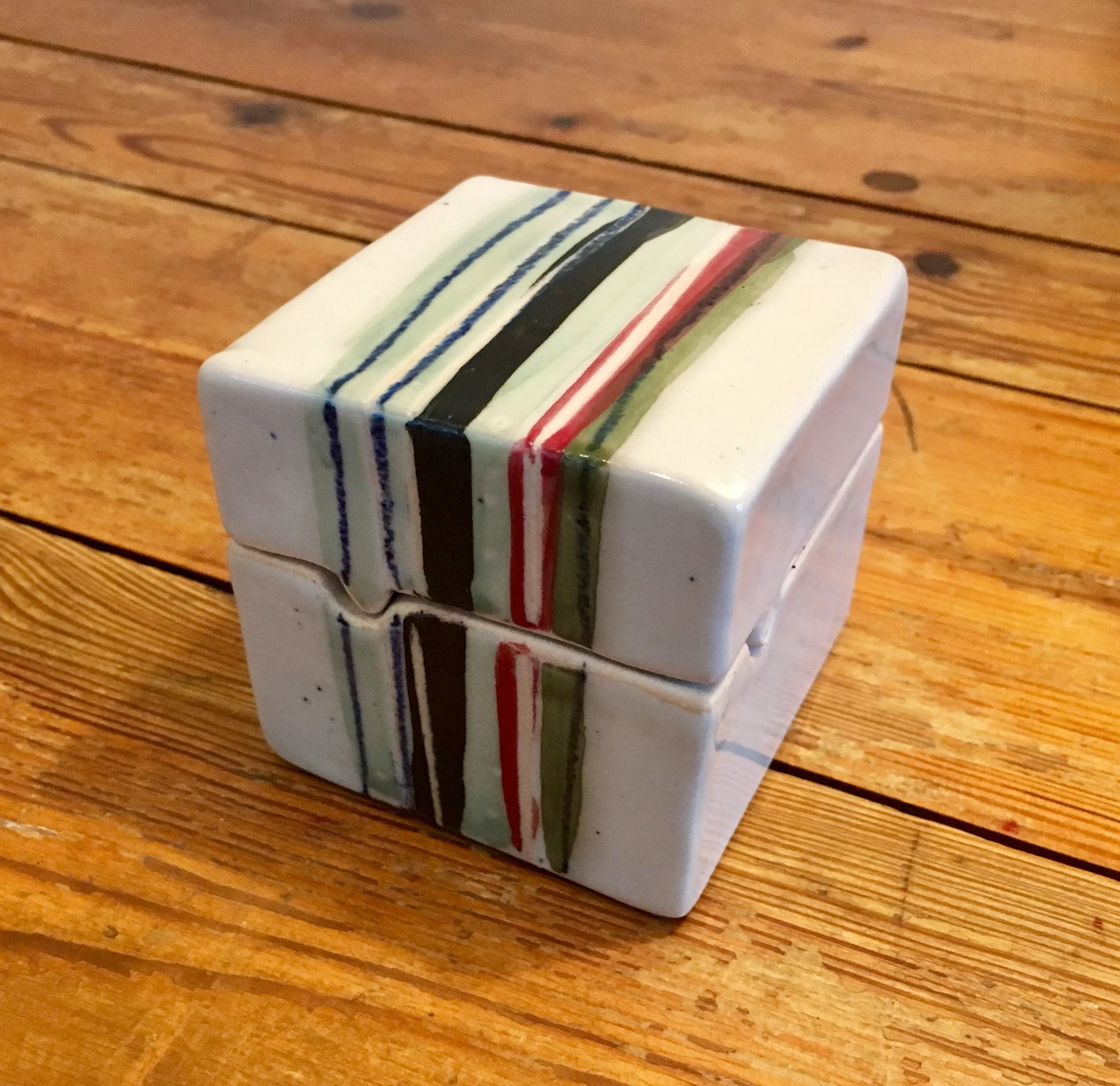 hand-built porcelain box - 3" X 3" X 3" - 2018