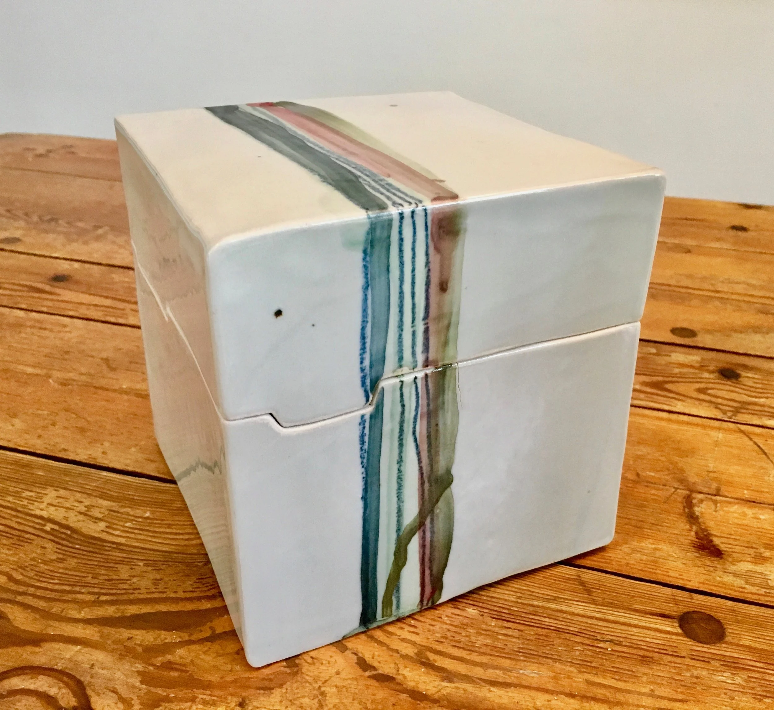 hand-built porcelain box - 6"x6"x6.5"