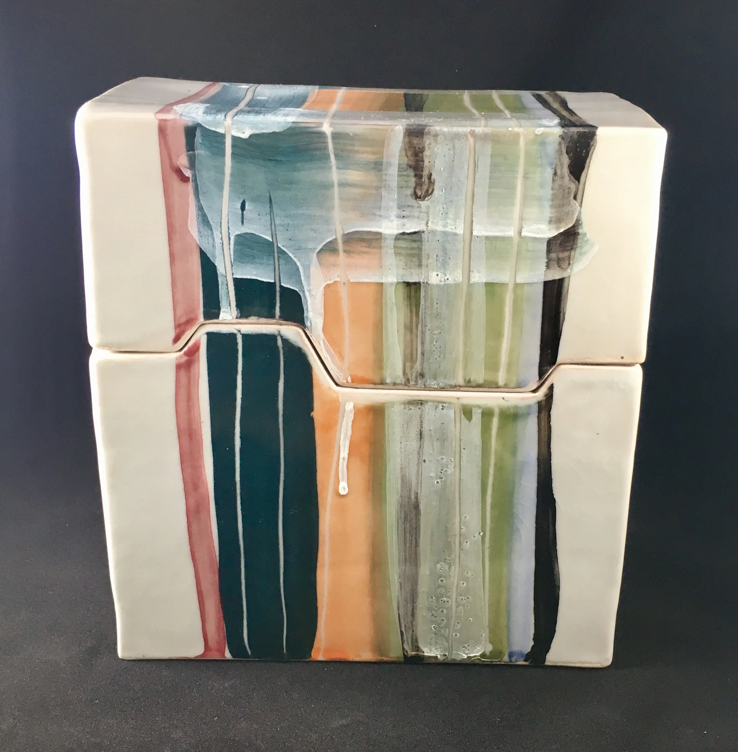 HAND-BUILT PORCELAIN BOX - 8X6X4