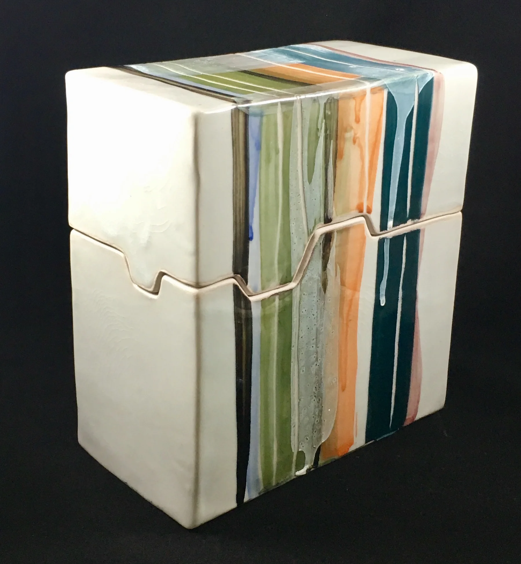 HAND-BUILT PORCELAIN BOX - 8X6X4
