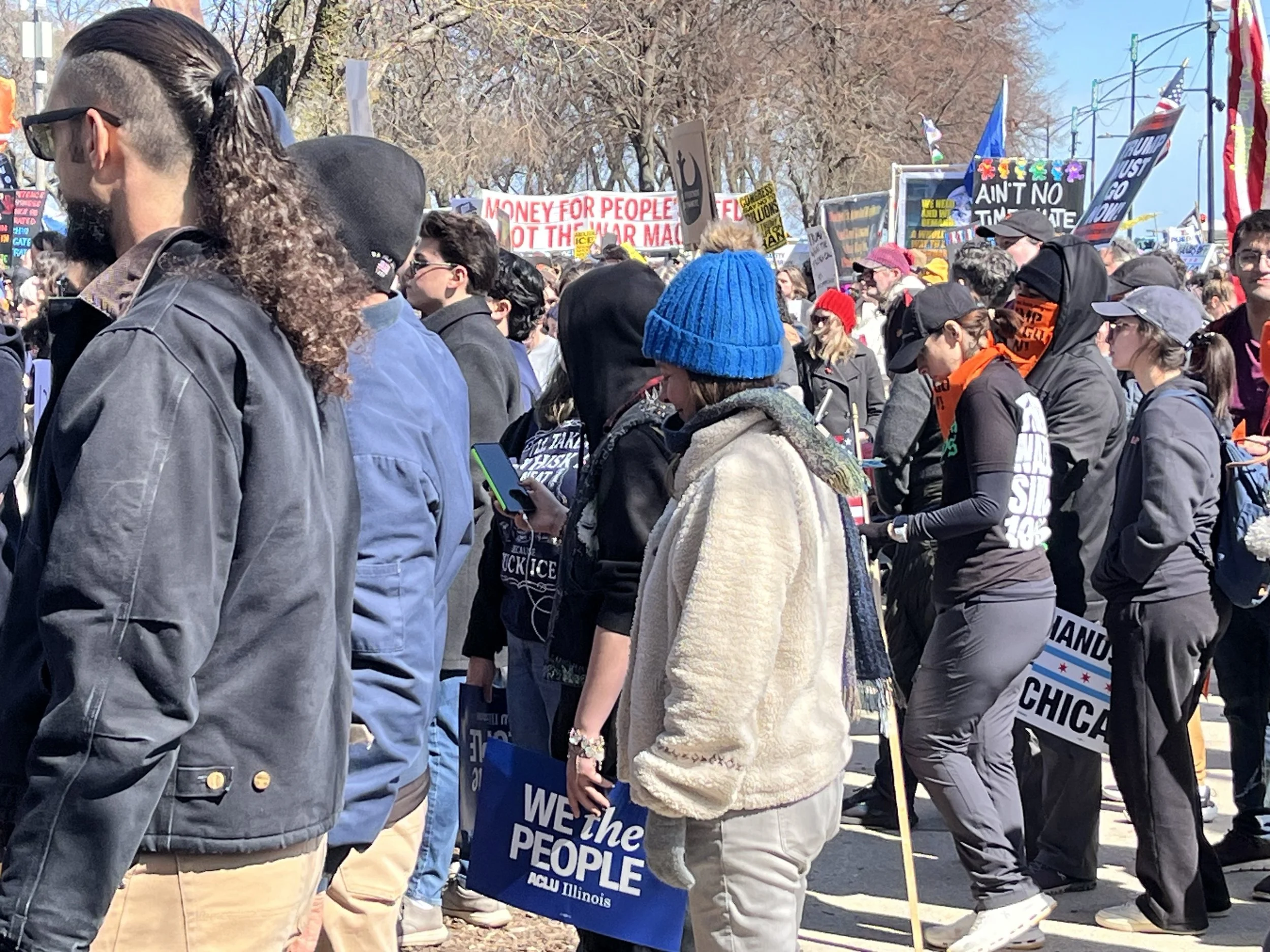 Thousands pack Grant Park as “No Kings” march floods Chicago Loop