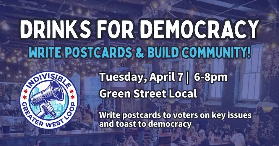 Drinks for Democracy: Write Postcards & Build Community!