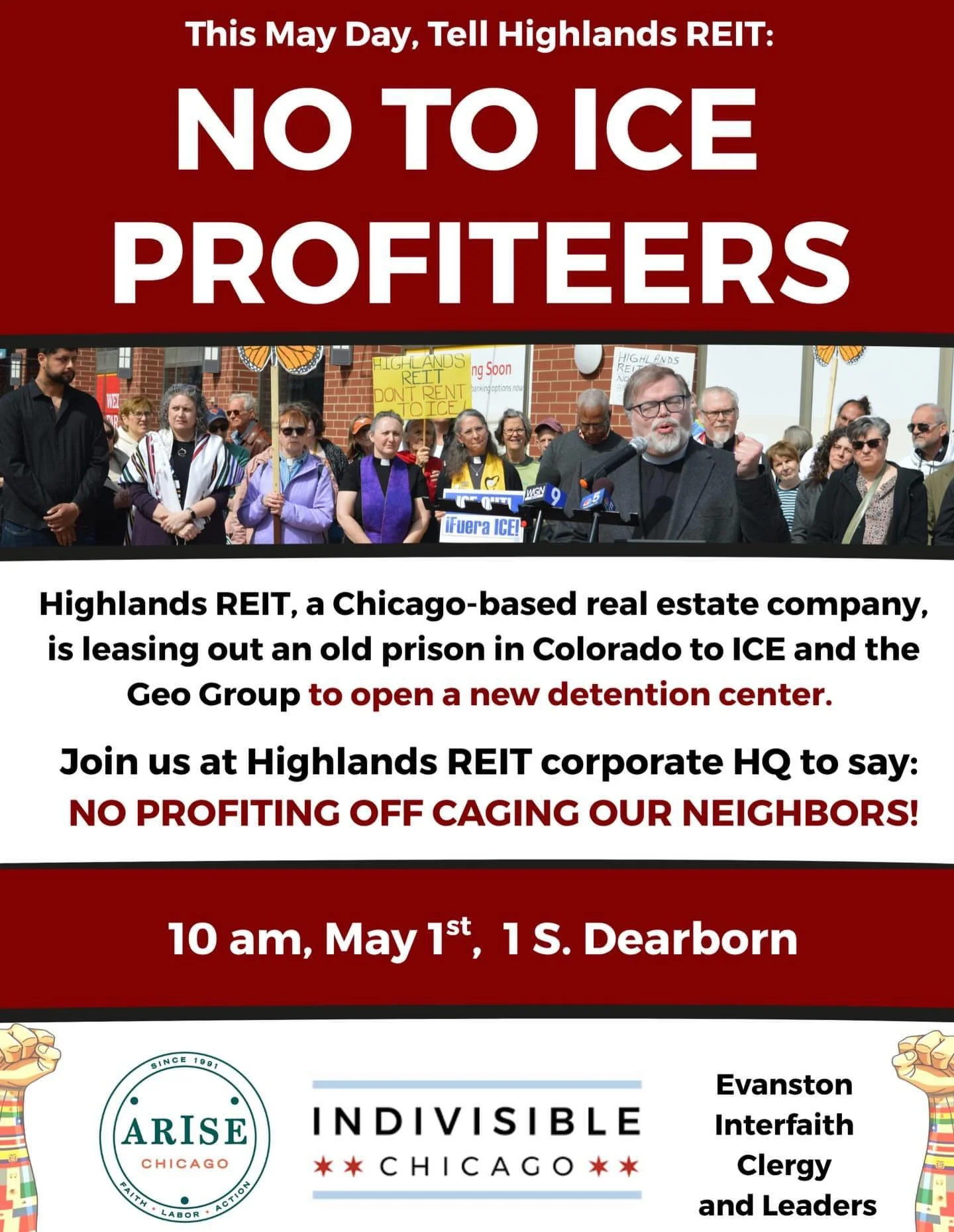 MAY DAY: NO TO ICE PROFITEERS