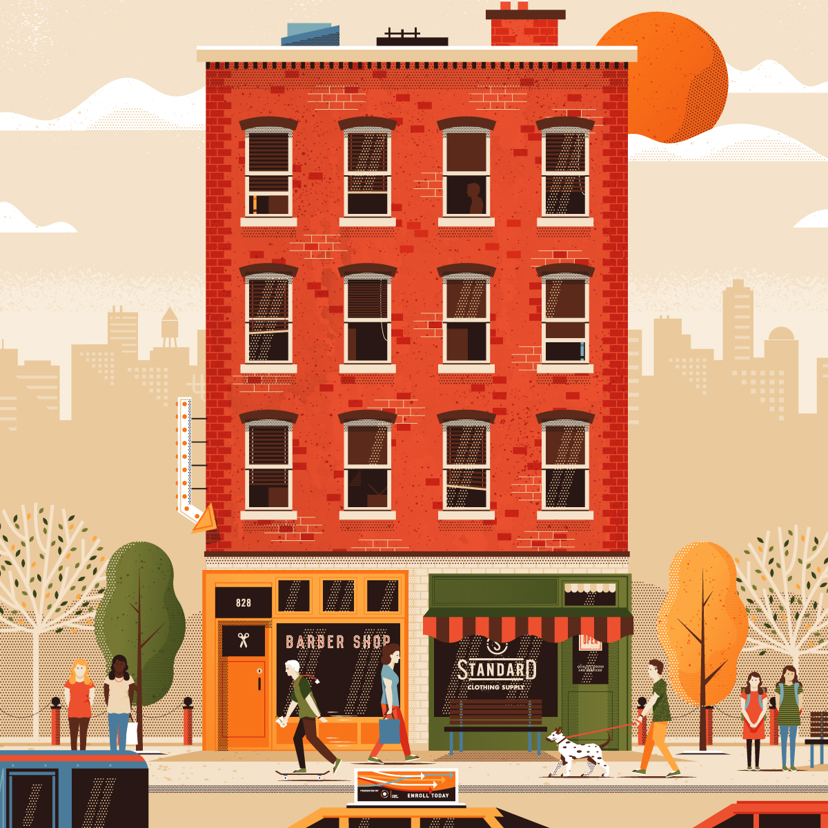 Street Life Plaid Mtn Illustration By Matthew Loren Carlson